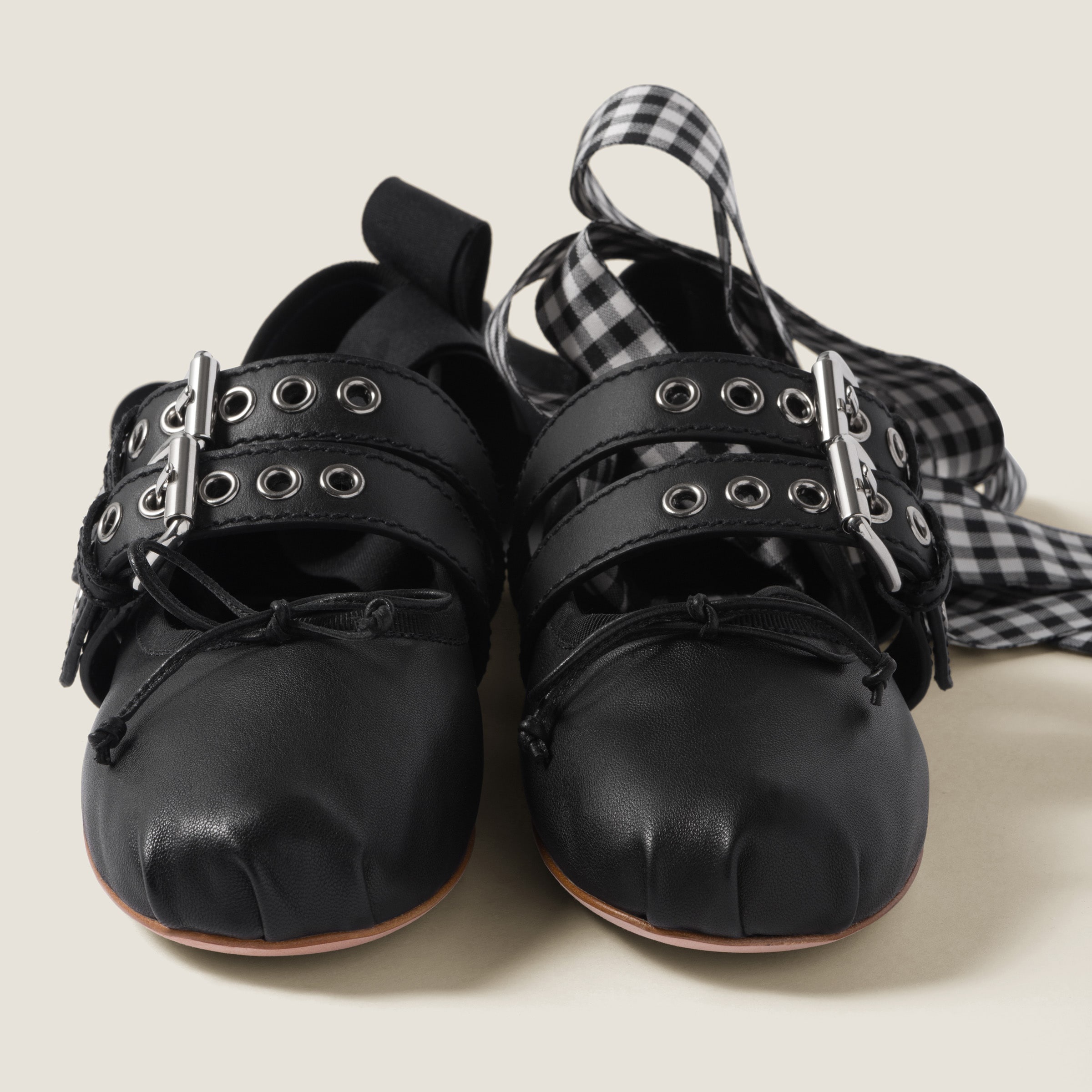 Nappa and calf leather ballerinas - 4