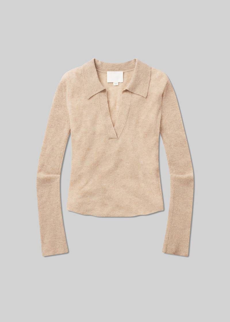 Simone Polo Sweater In Fawn 1