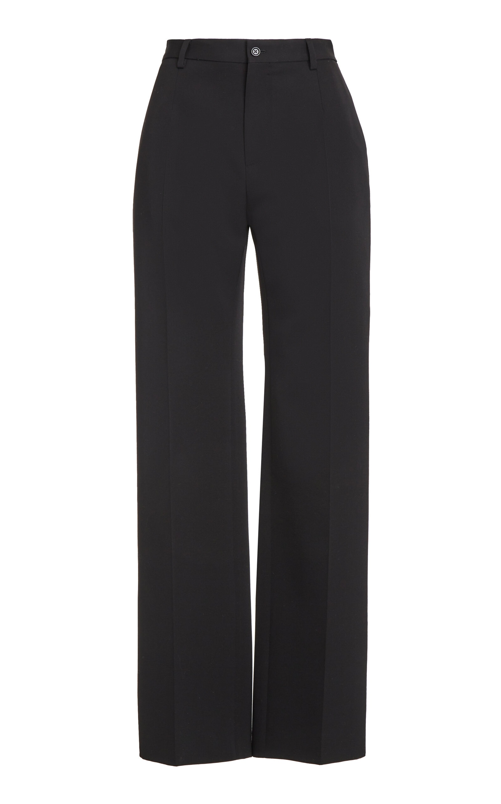 Wool Straight-Leg Trousers black - 1