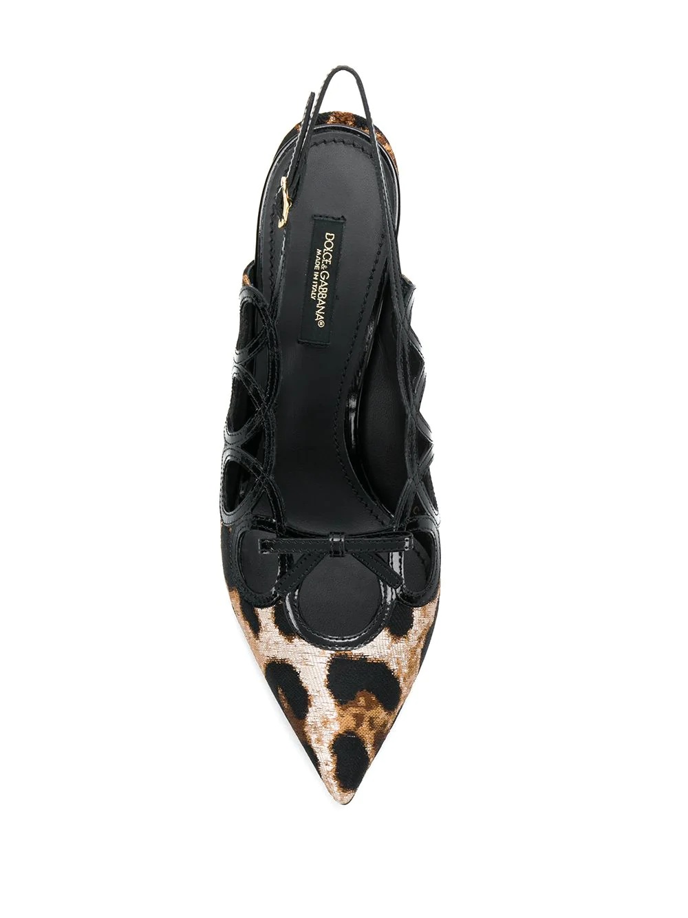 leopard print slingback pumps - 4