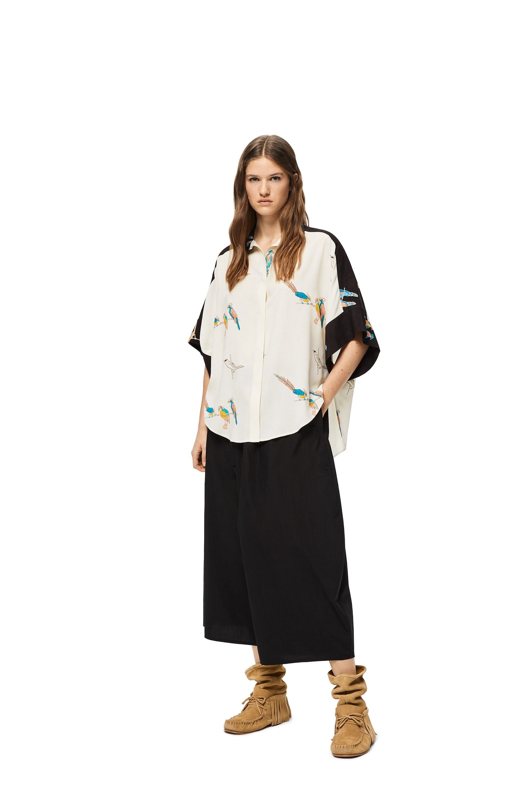 Cropped elasticated trousers in cotton - 2