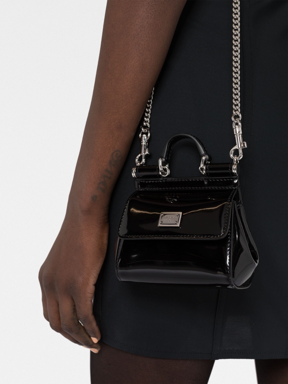 logo-plaque leather mini bag - 3