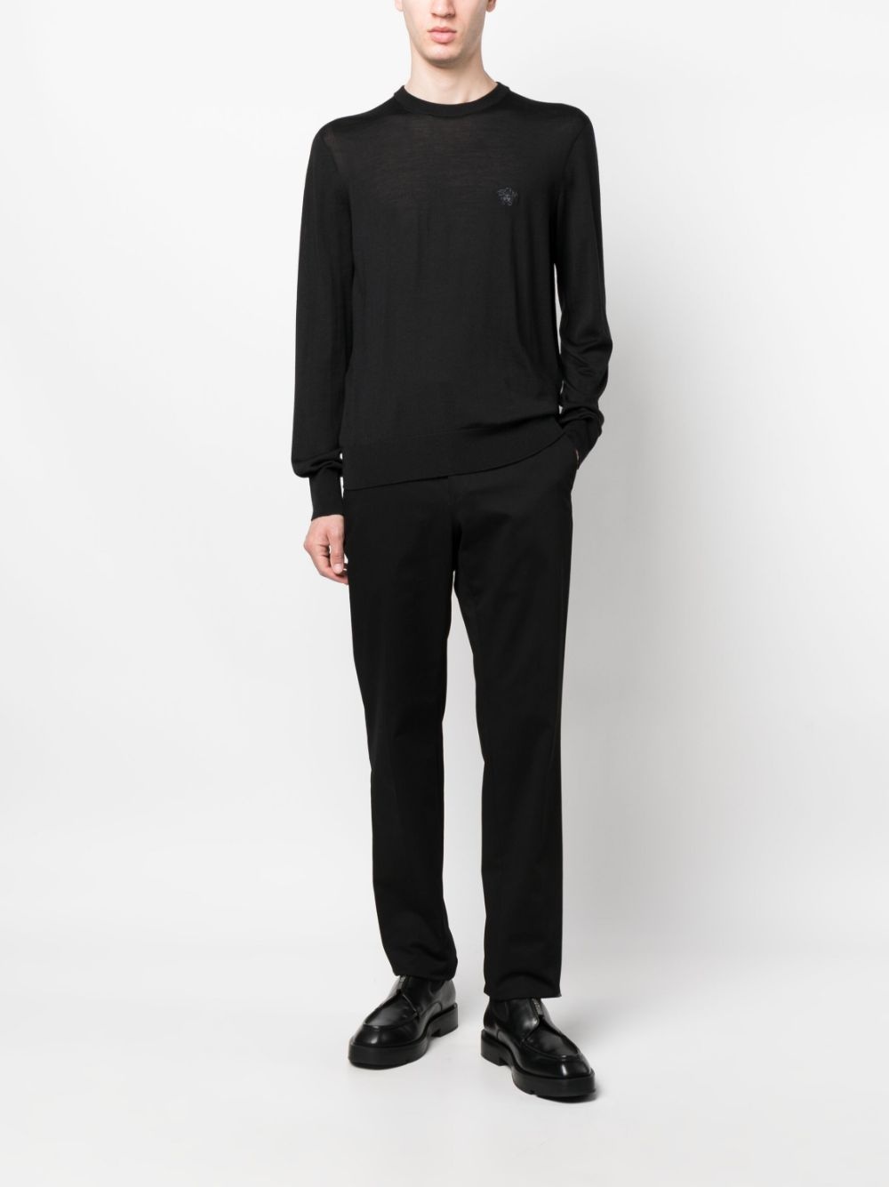 logo-embroidered knitted sweatshirt - 2