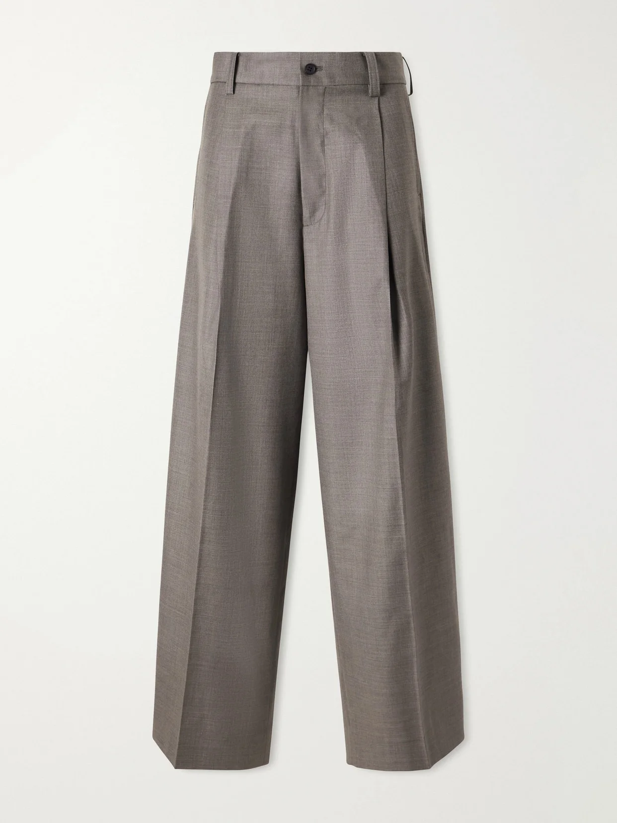 Wool Pleated Wide-leg Pants - 1