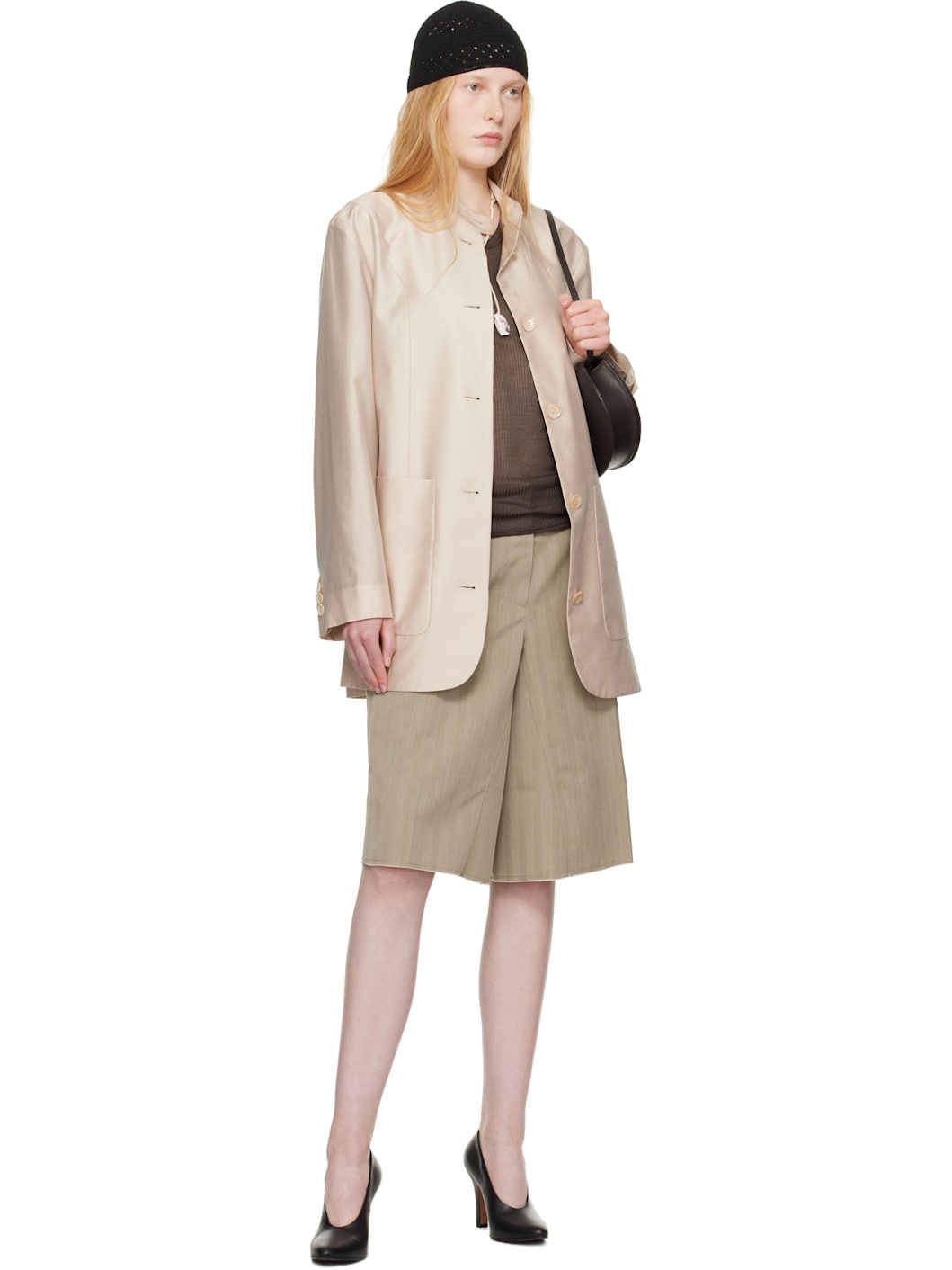 WORK SHOP Emporio Armani Beige Pomposo Coat - 5