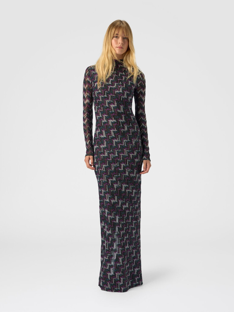 Missoni High-neck long dress with embroidered lace outlook