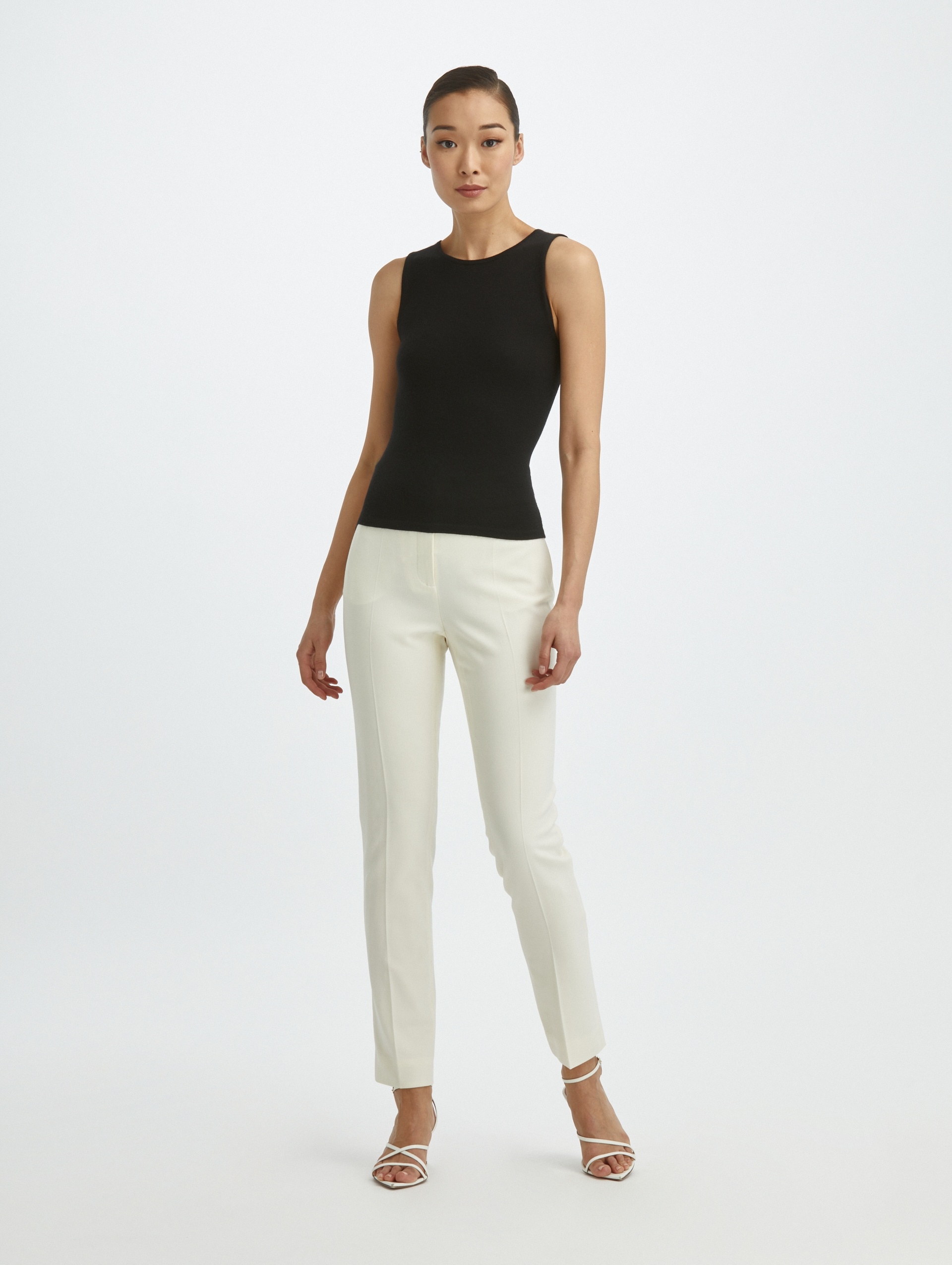 CASHMERE SILK JEWEL NECK TANK - 2