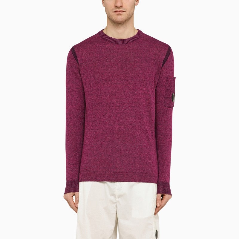 C.P. Company Red Linen-Blend Crew-Neck Sweater Men - 1