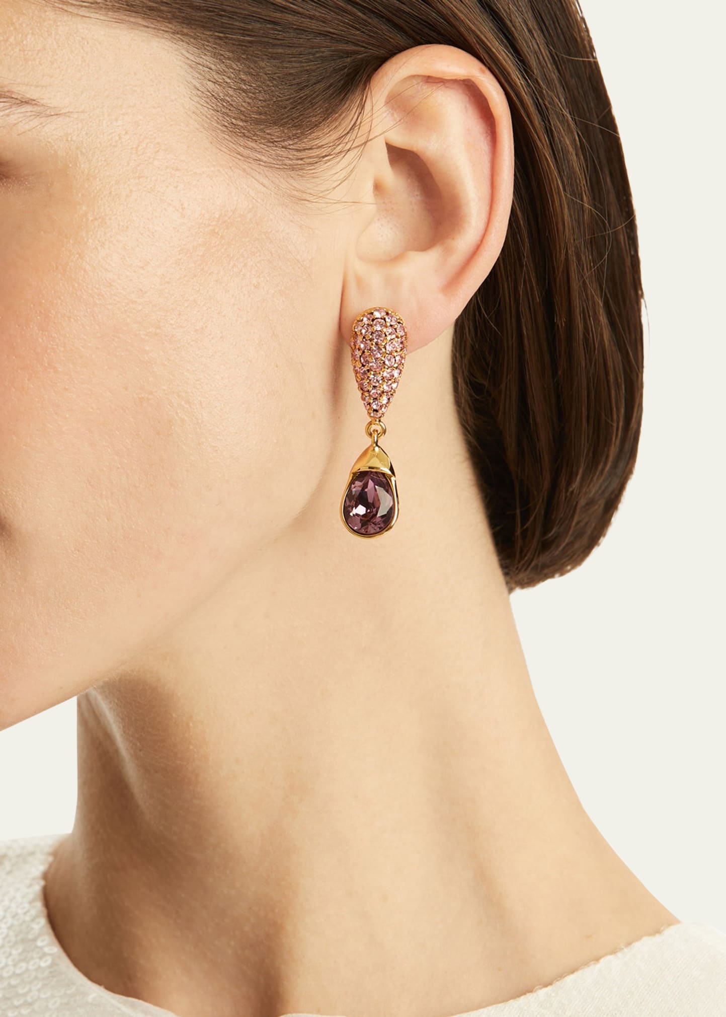 Pave Drop Earrings - 2