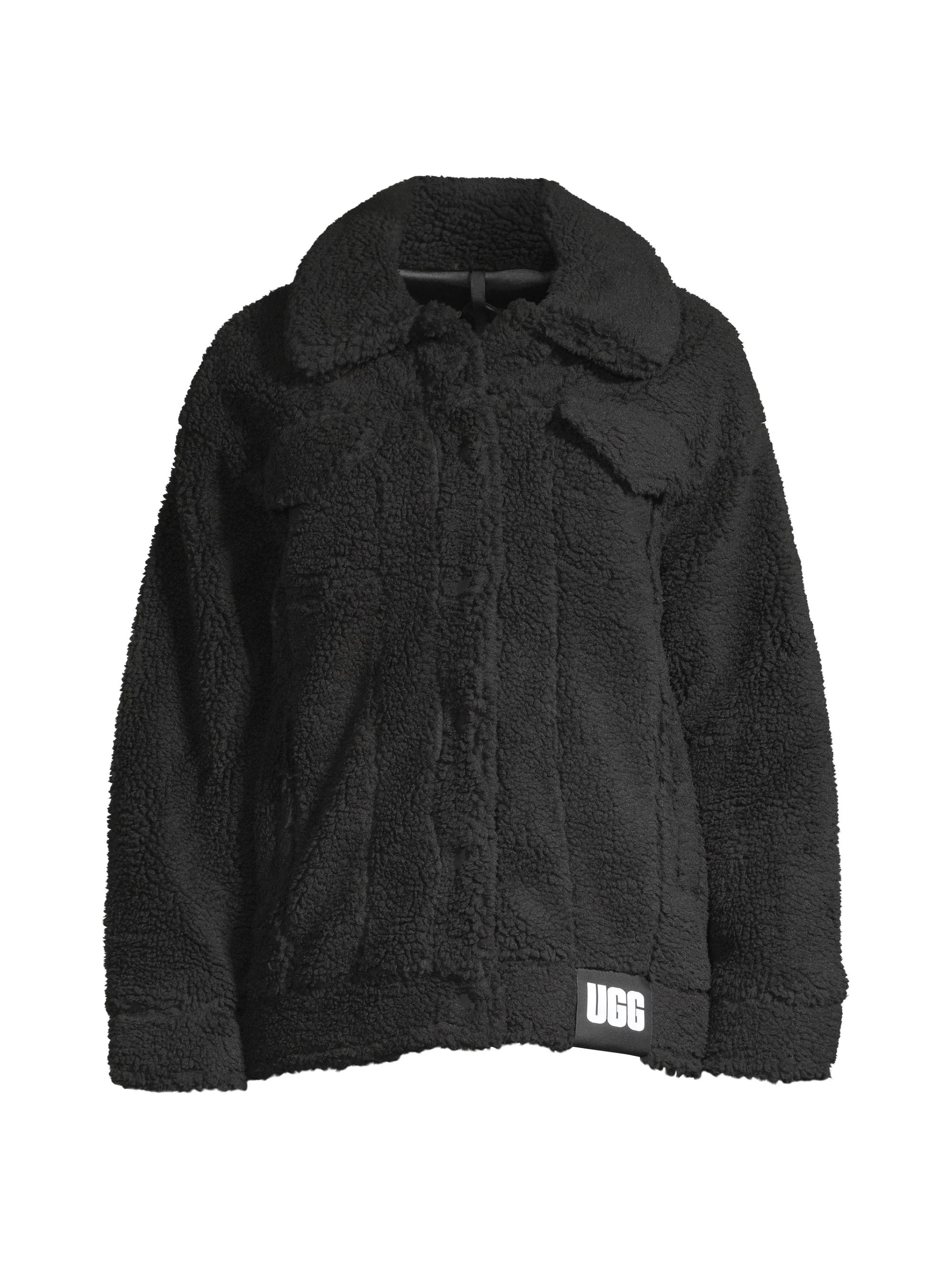 Women's Frankie Faux Shearling Trucker Jacket - Black - 1