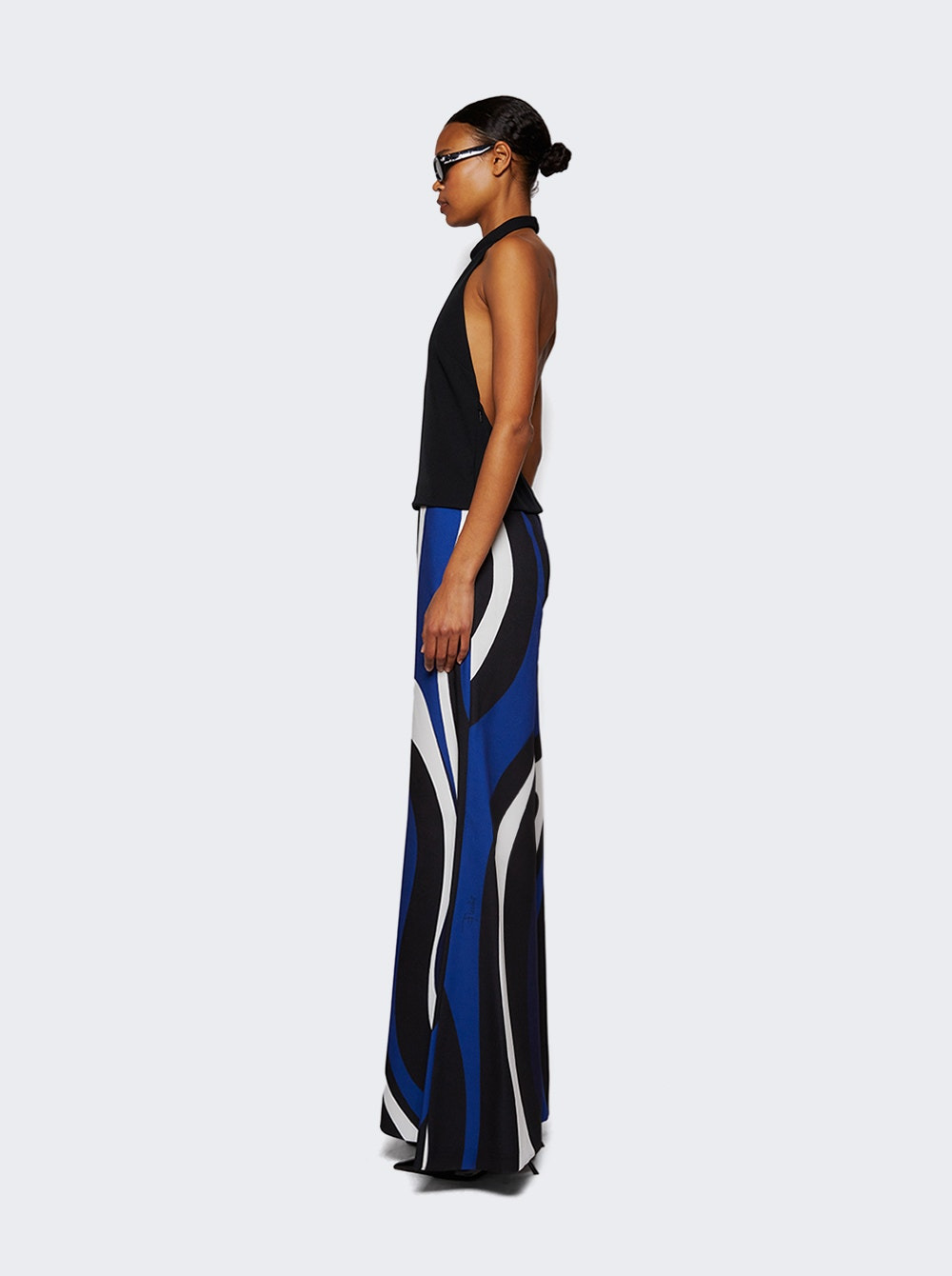 Marmo-print Jumpsuit Black And Blue - 4