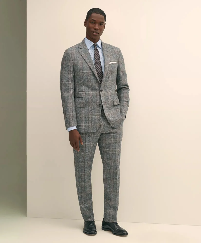 Classic Fit Saxon Wool Bold Check 1818 Suit - 1