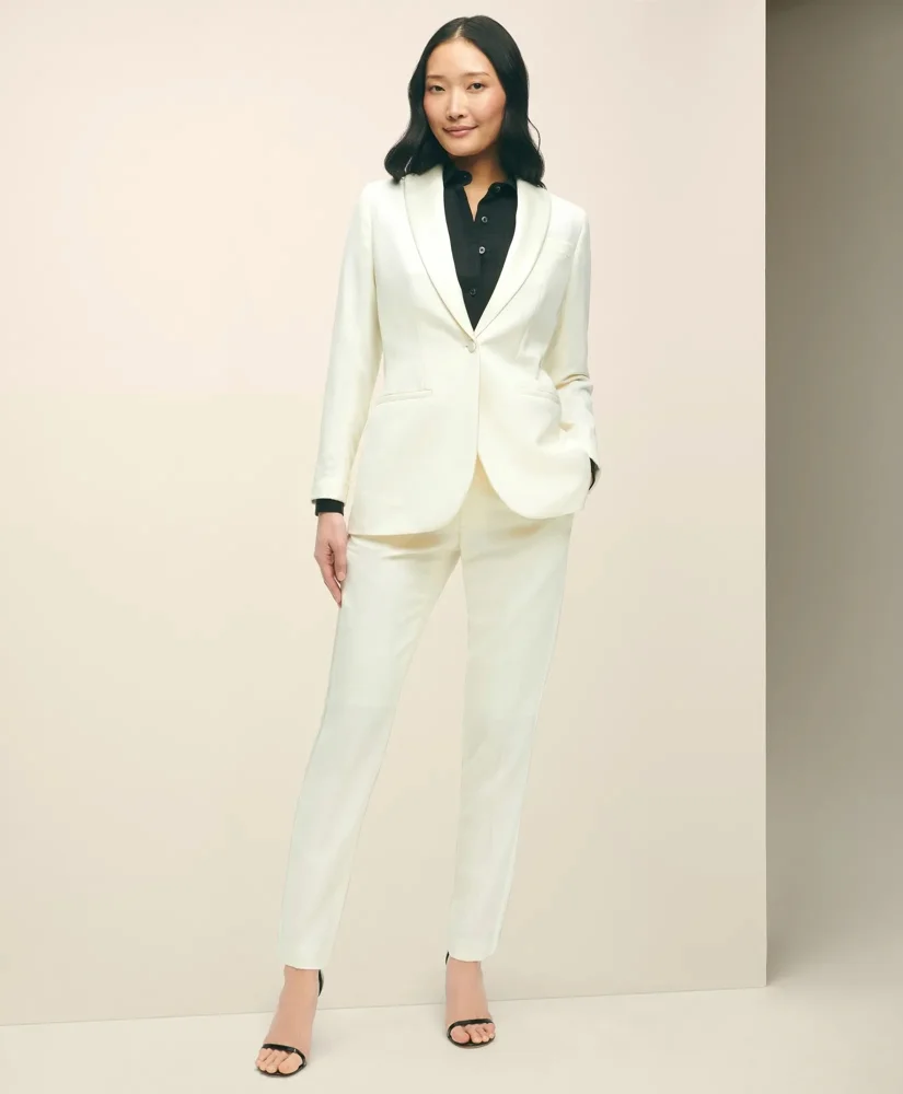 Black Fleece Tuxedo Pants in Wool - 1