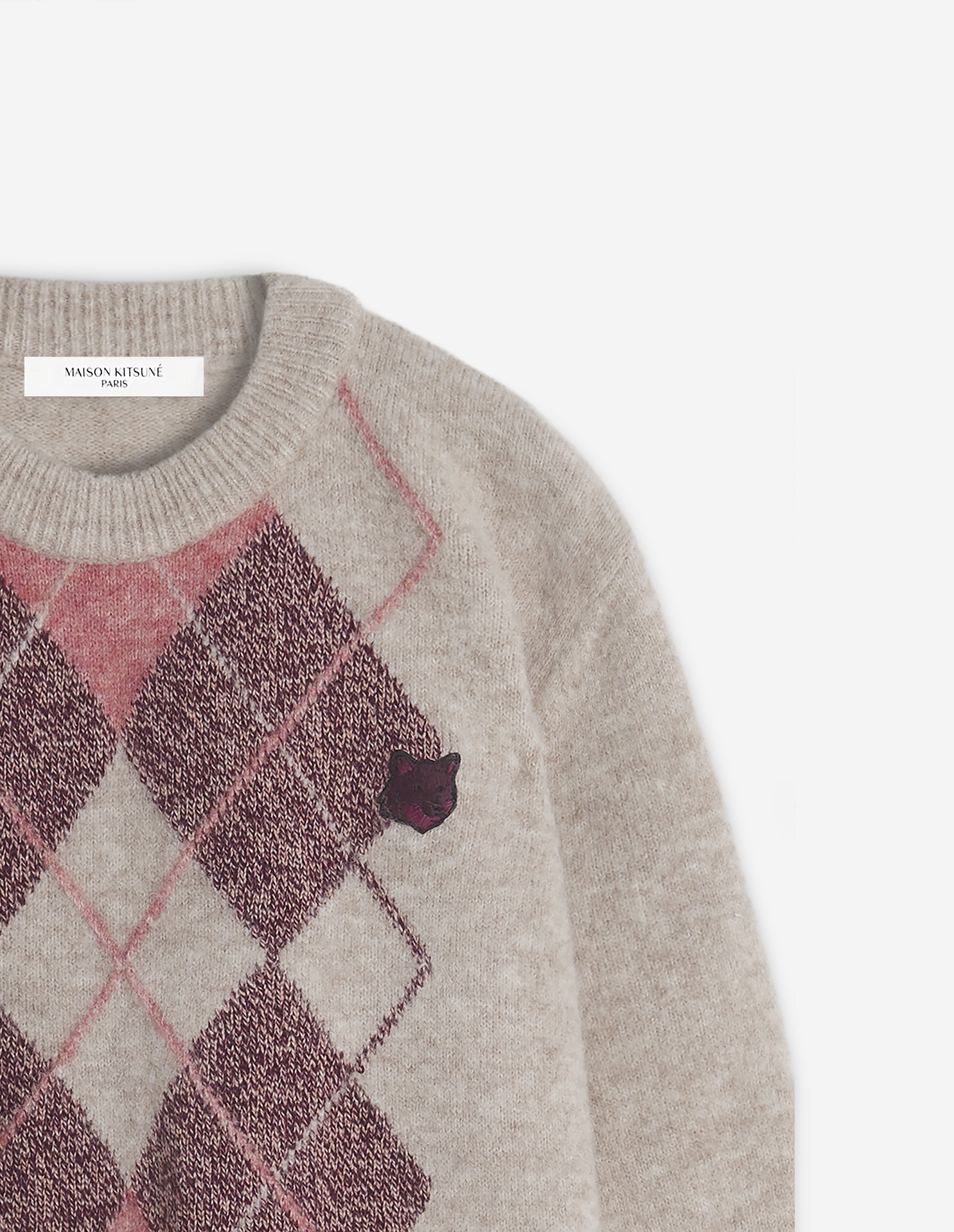 BOLD FOX HEAD PATCH ARGYLE  COMFORT JUMPER - 7