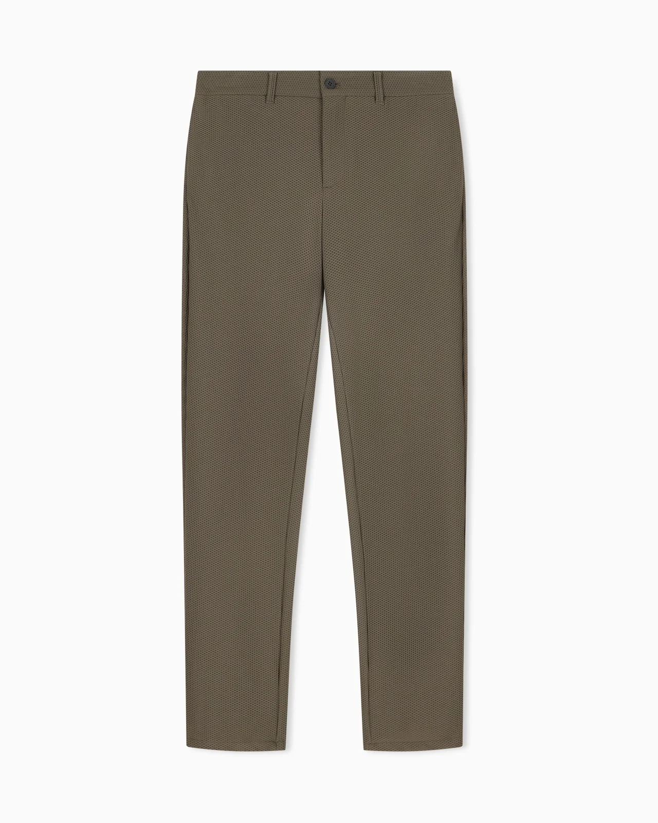 FLAT FRONT TROUSERS IN A TECHNICAL HONEYCOMB FABRIC - 1
