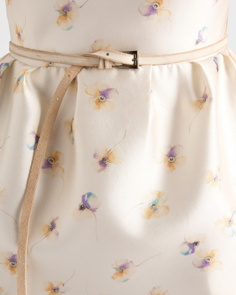 Long floral print silk and wool dress 6