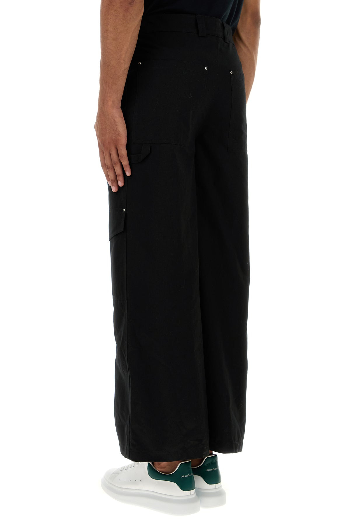 Black cotton cargo pant - 4