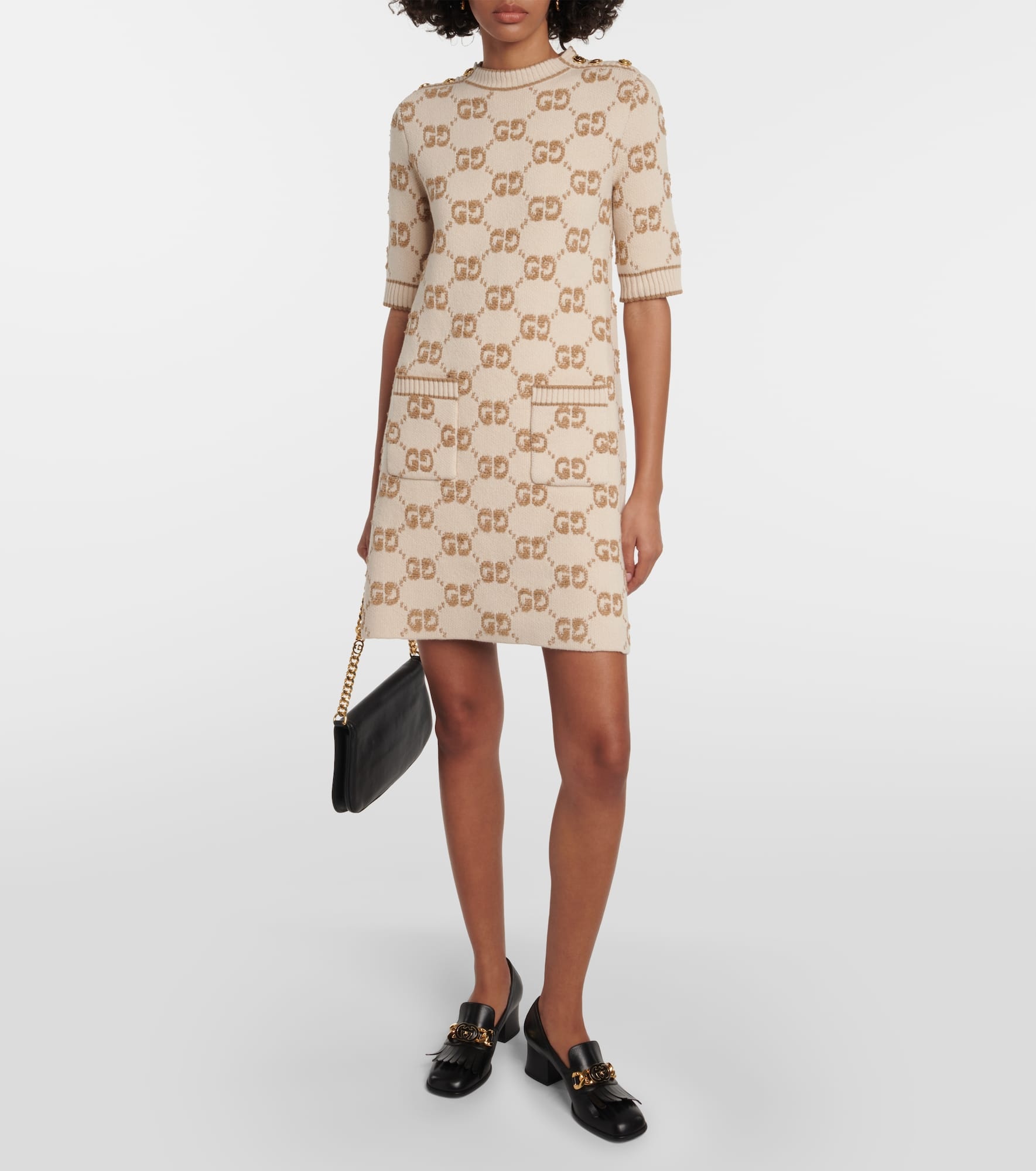 GG jacquard wool bouclé minidress - 2