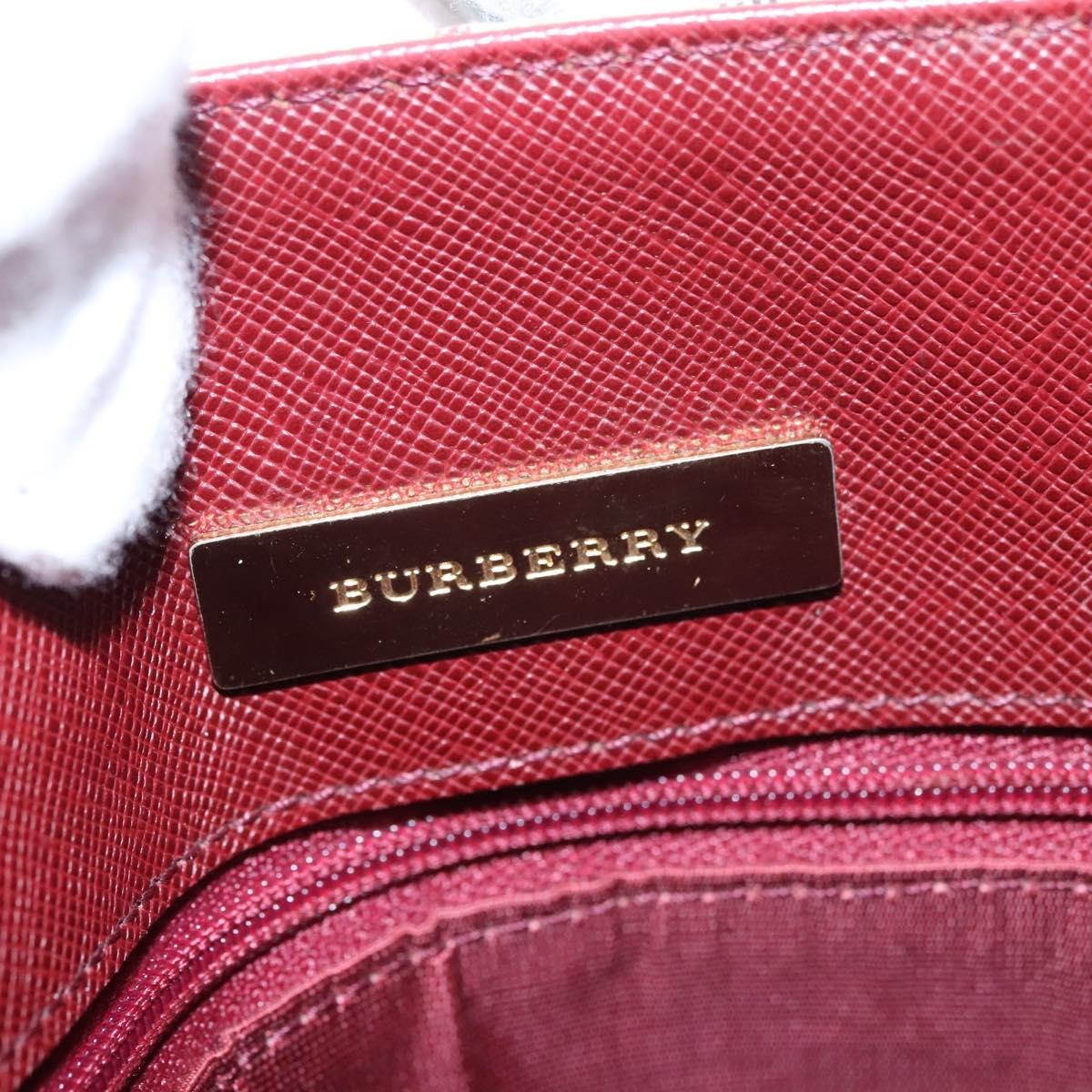 Burberry Nova Check Tote Bag Canvas Leather Beige Red Gold - 15