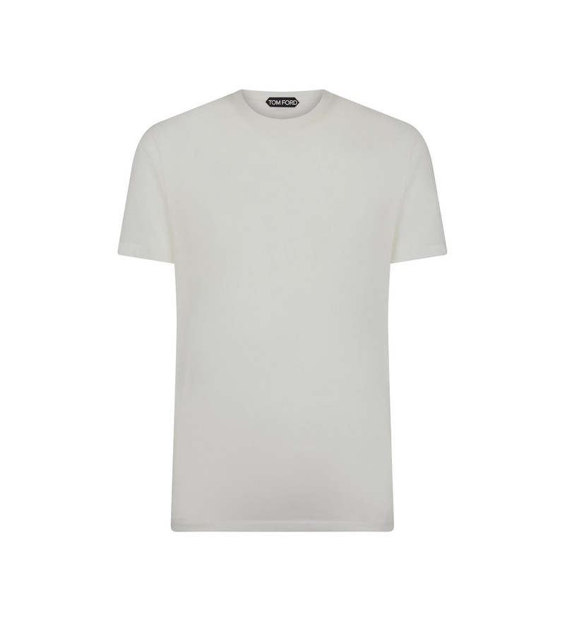 COTTON BLEND MELANGE CREW NECK T-SHIRT - 1