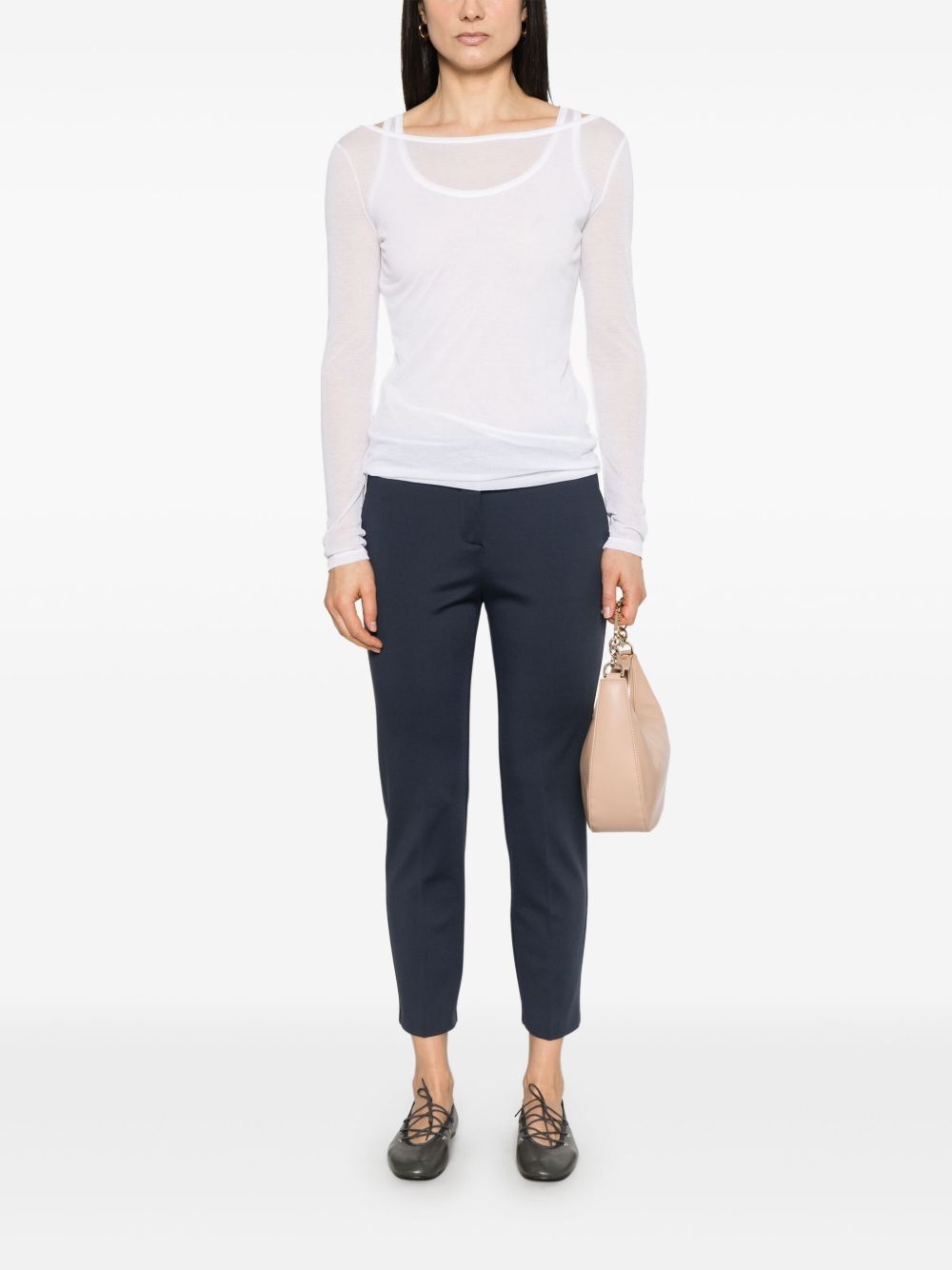 long-sleeve gauze T-shirt - 2