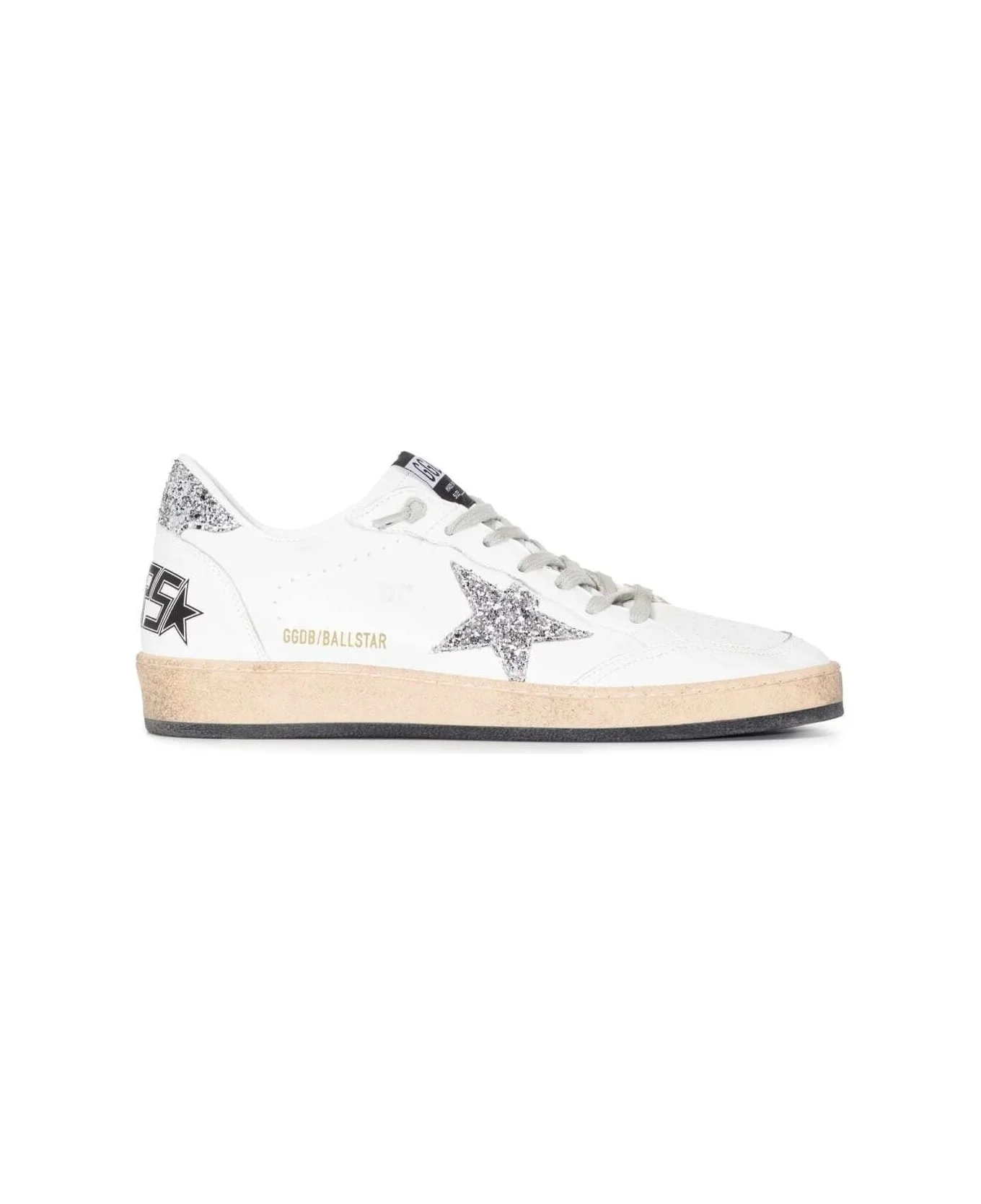 Sneaker 'ball Star' With Glitter Star Detail In White Leather For Women - 1