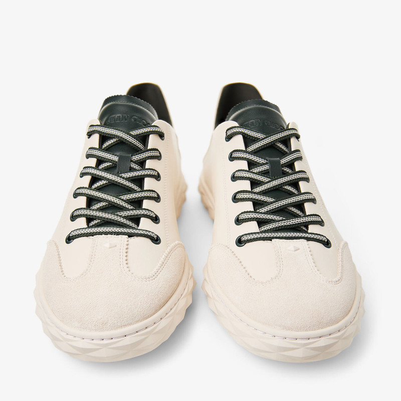 Diamond Flex M Latte and British Green Leather Mix Low Top Trainers 4