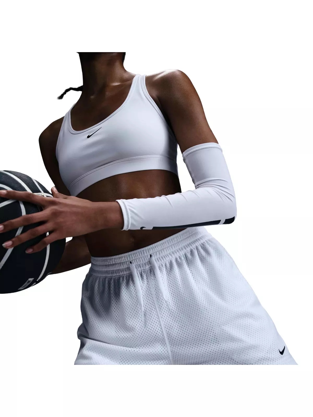 Women's Essential Dri-FIT Mesh Basketball Shorts-White - 5
