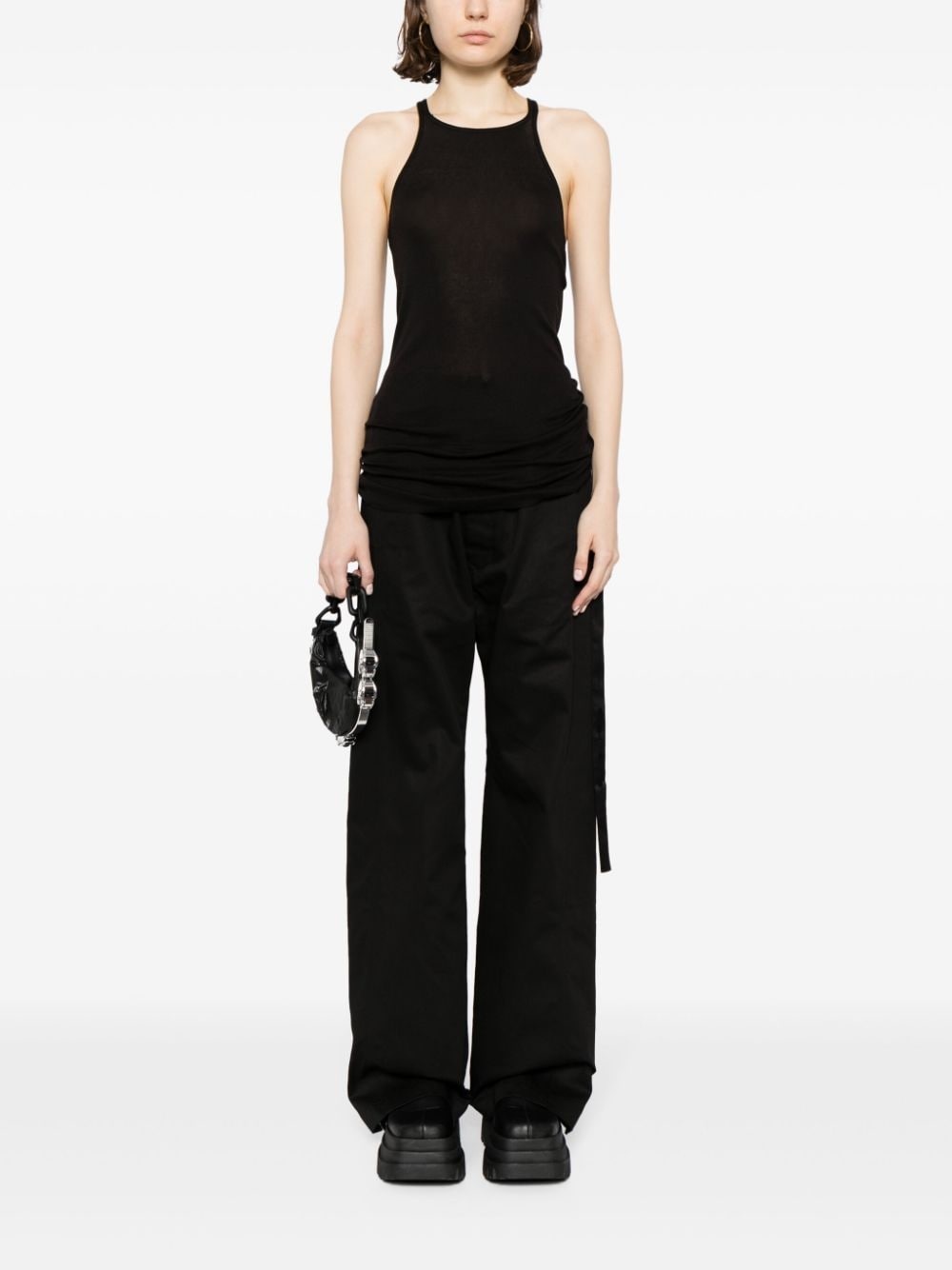 strap-detail cotton tank top - 2