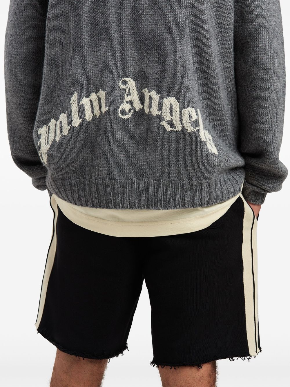 logo-knit zip-up hoodie - 6