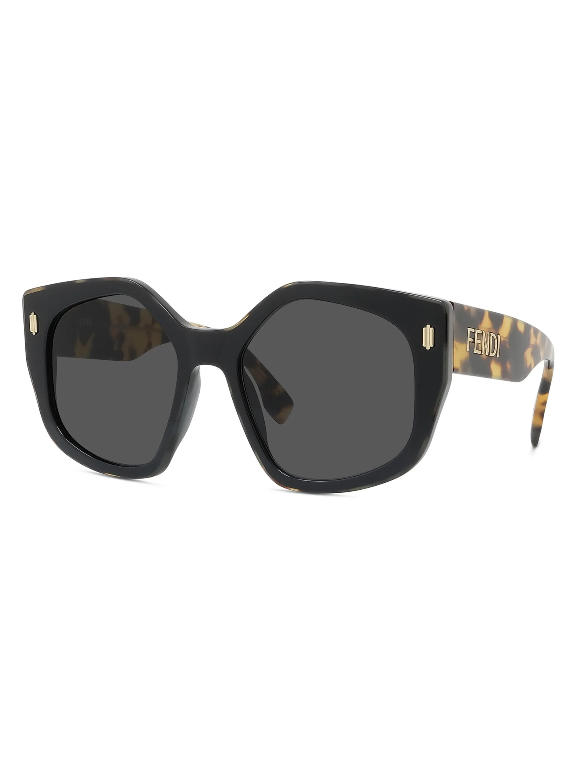Women's 55MM Geometric Logo Sunglasses - Black - 1