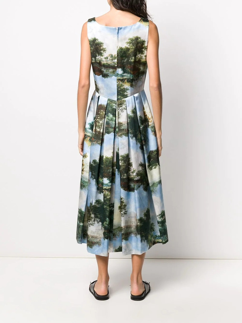 landscape print A-line dress 4
