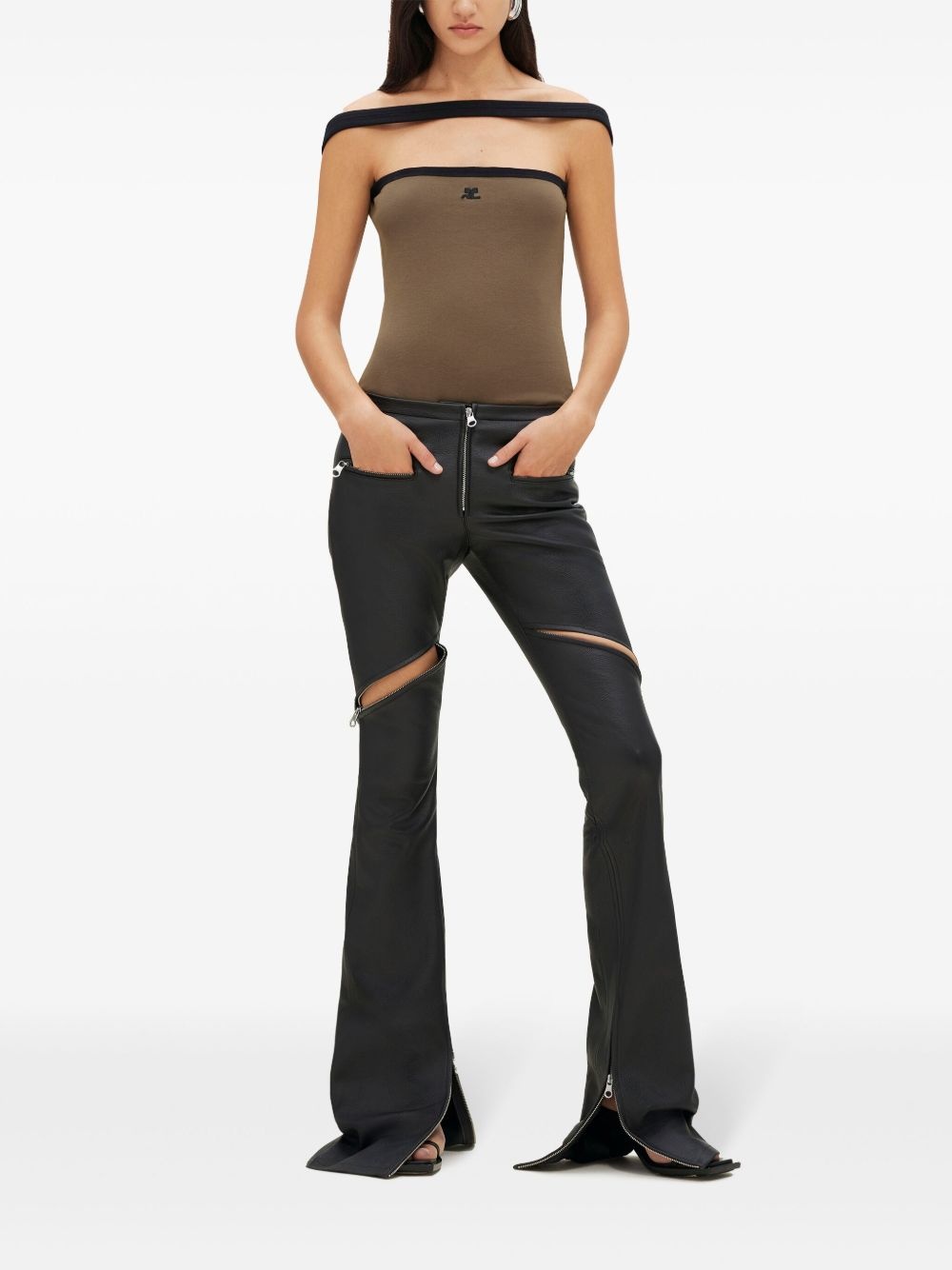 Ellipse low-rise leather trousers - 2