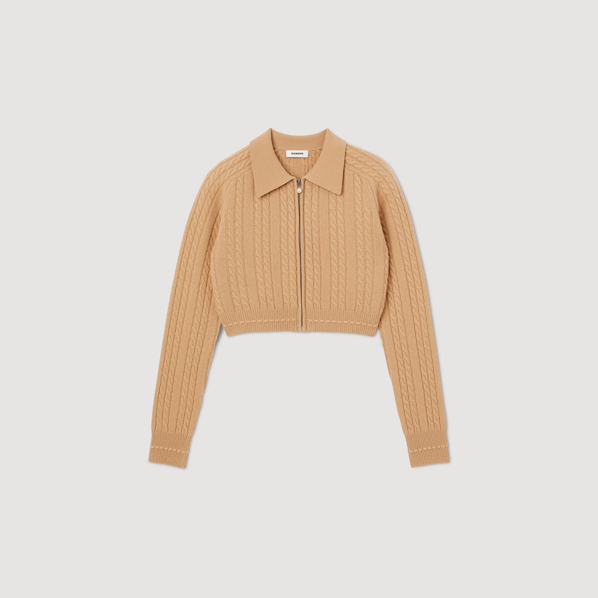 CROPPED KNITTED CARDIGAN - 1