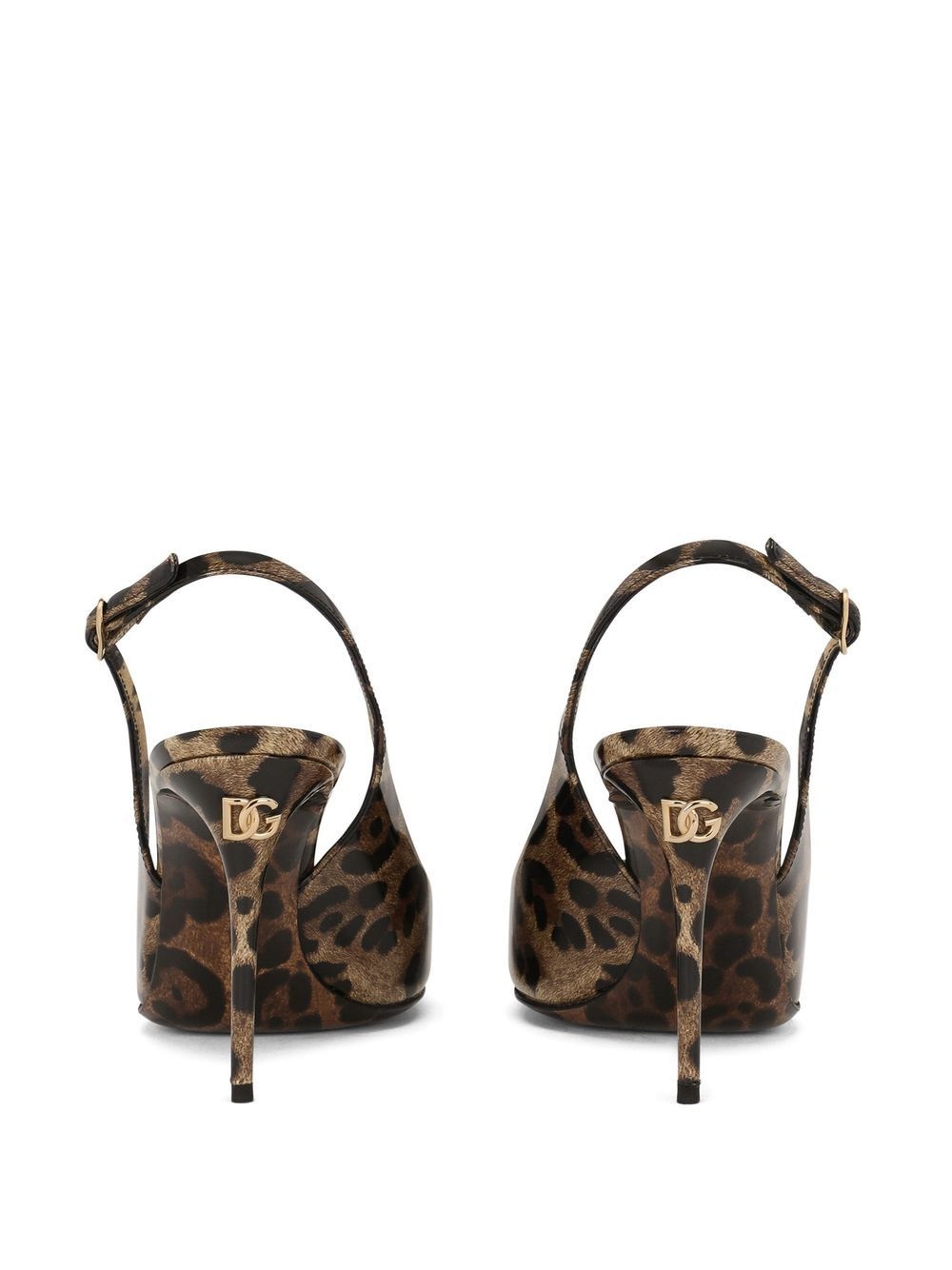 KIM DOLCE&GABBANA leopard-print slingback pumps - 3