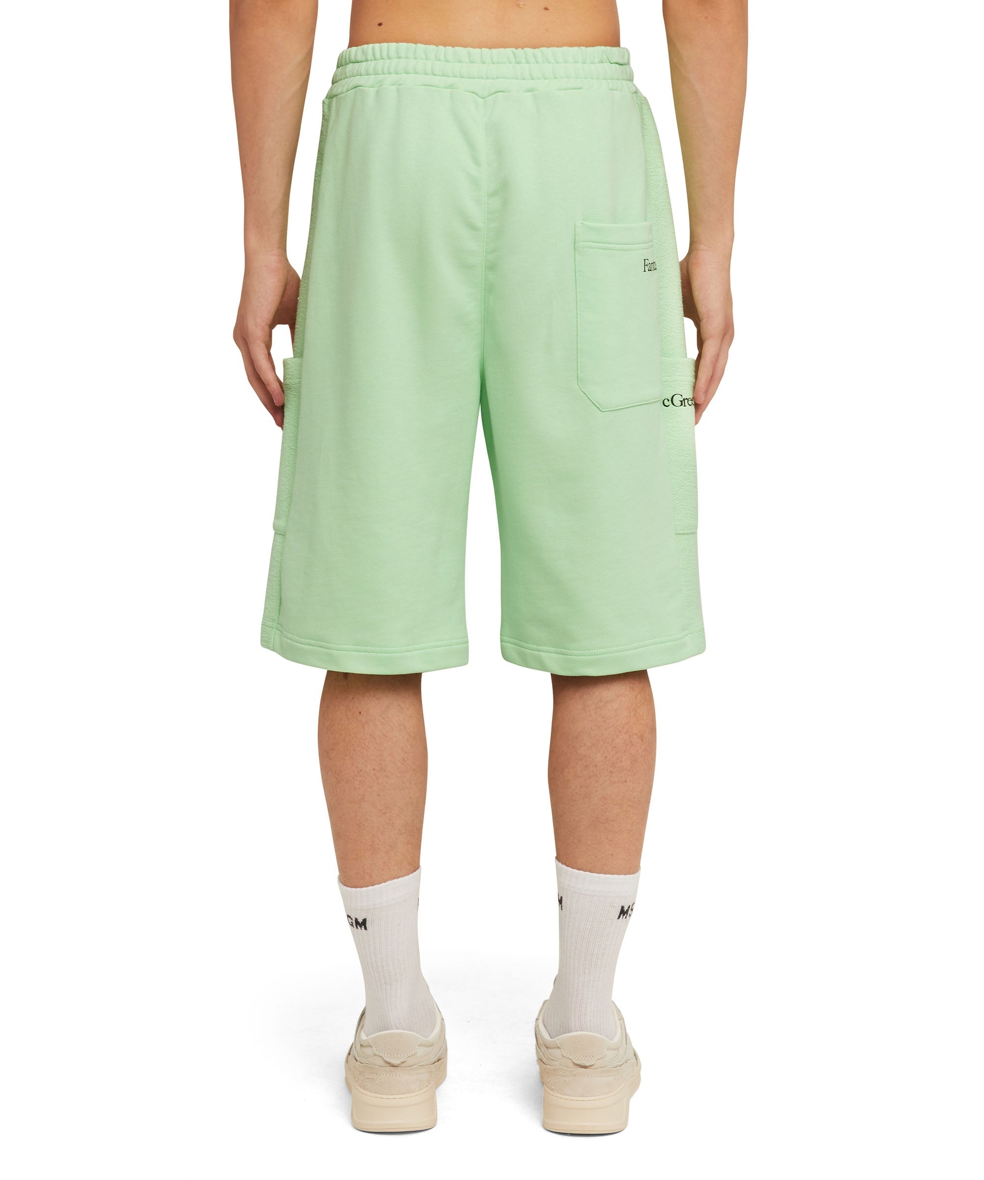 Organic cotton crewneck Bermuda shorts from the MSGM Fantastic Green Capsule - 2