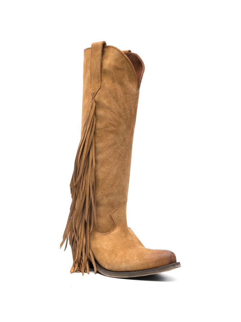 Golden Goose fringed embroidered boots outlook