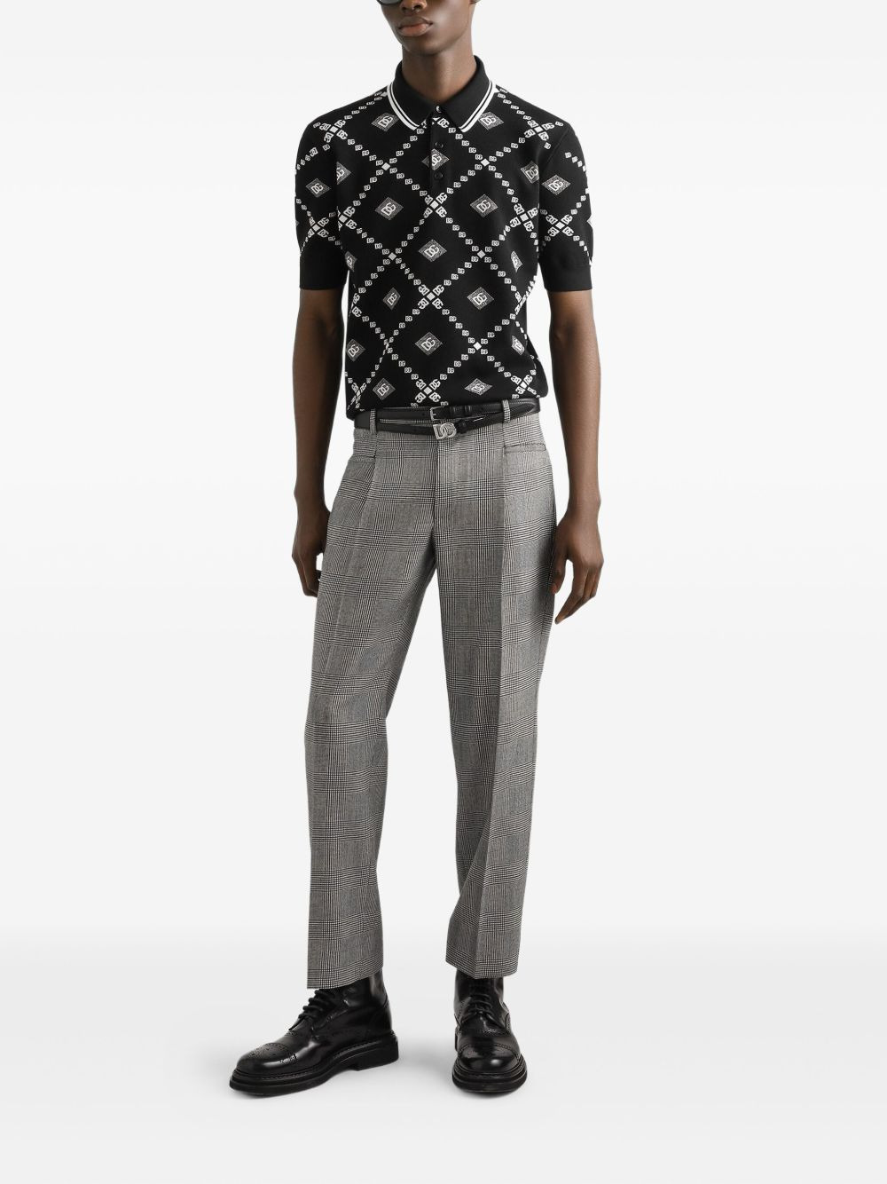 logo-pattern polo shirt - 2