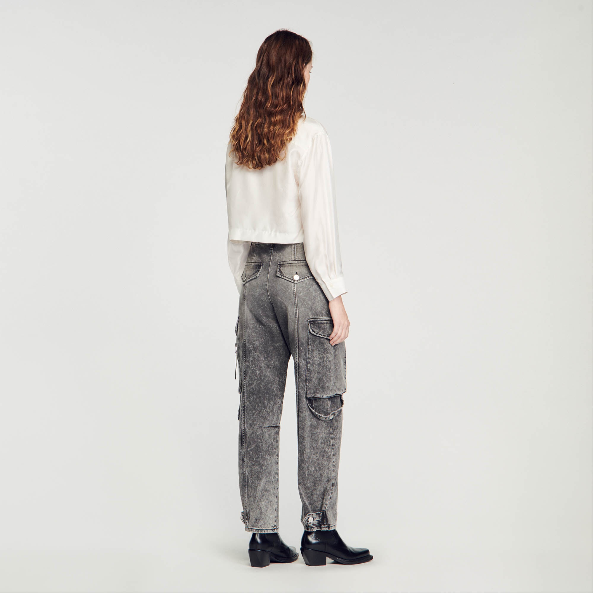 FADED CARGO JEANS - 6