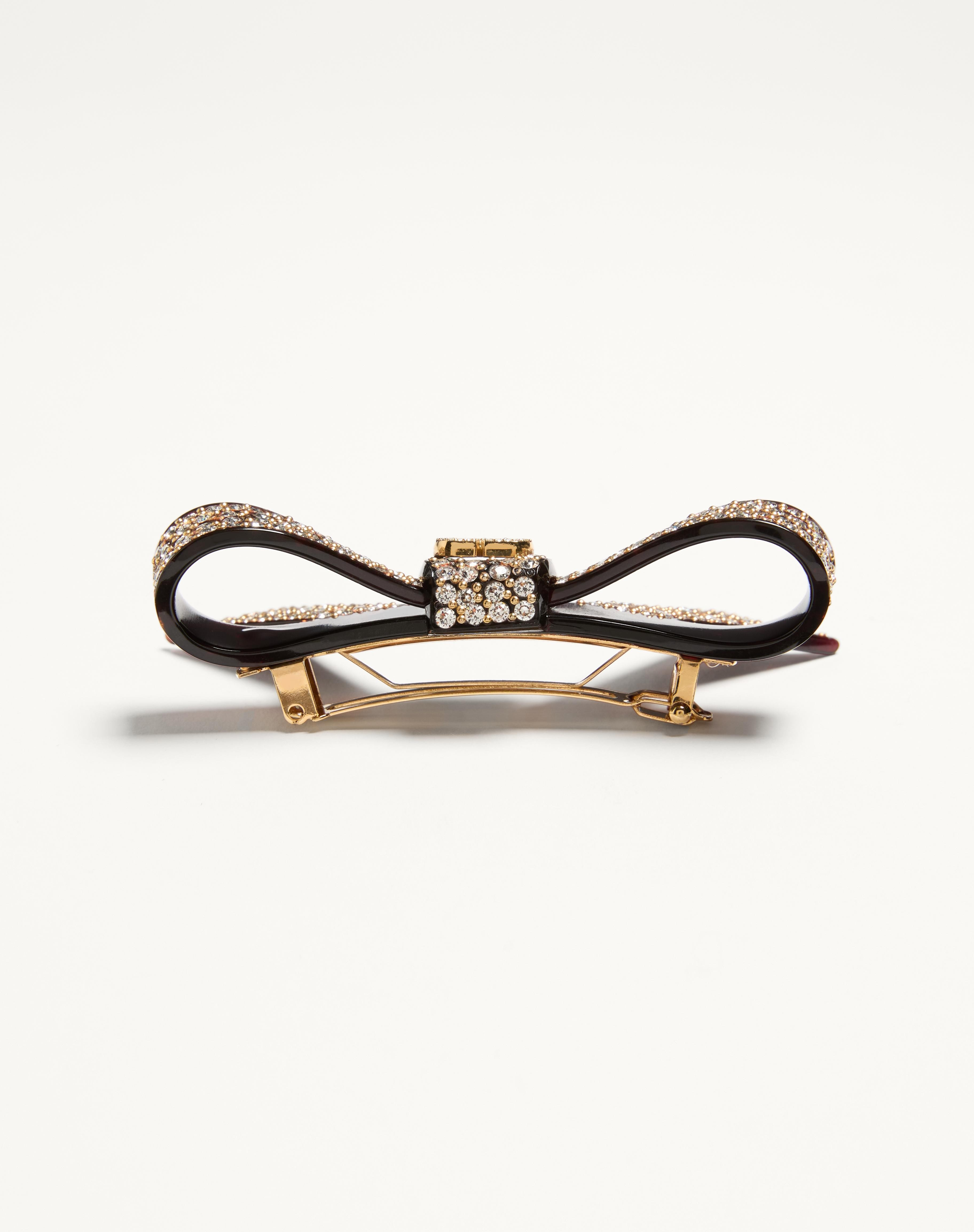 VLOGO SIGNATURE HAIR CLIP IN RESIN, METAL AND CRYSTALS - 4