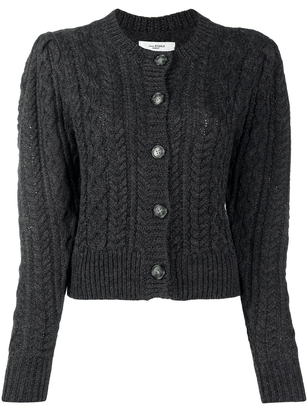 cropped cable knit cardigan - 1