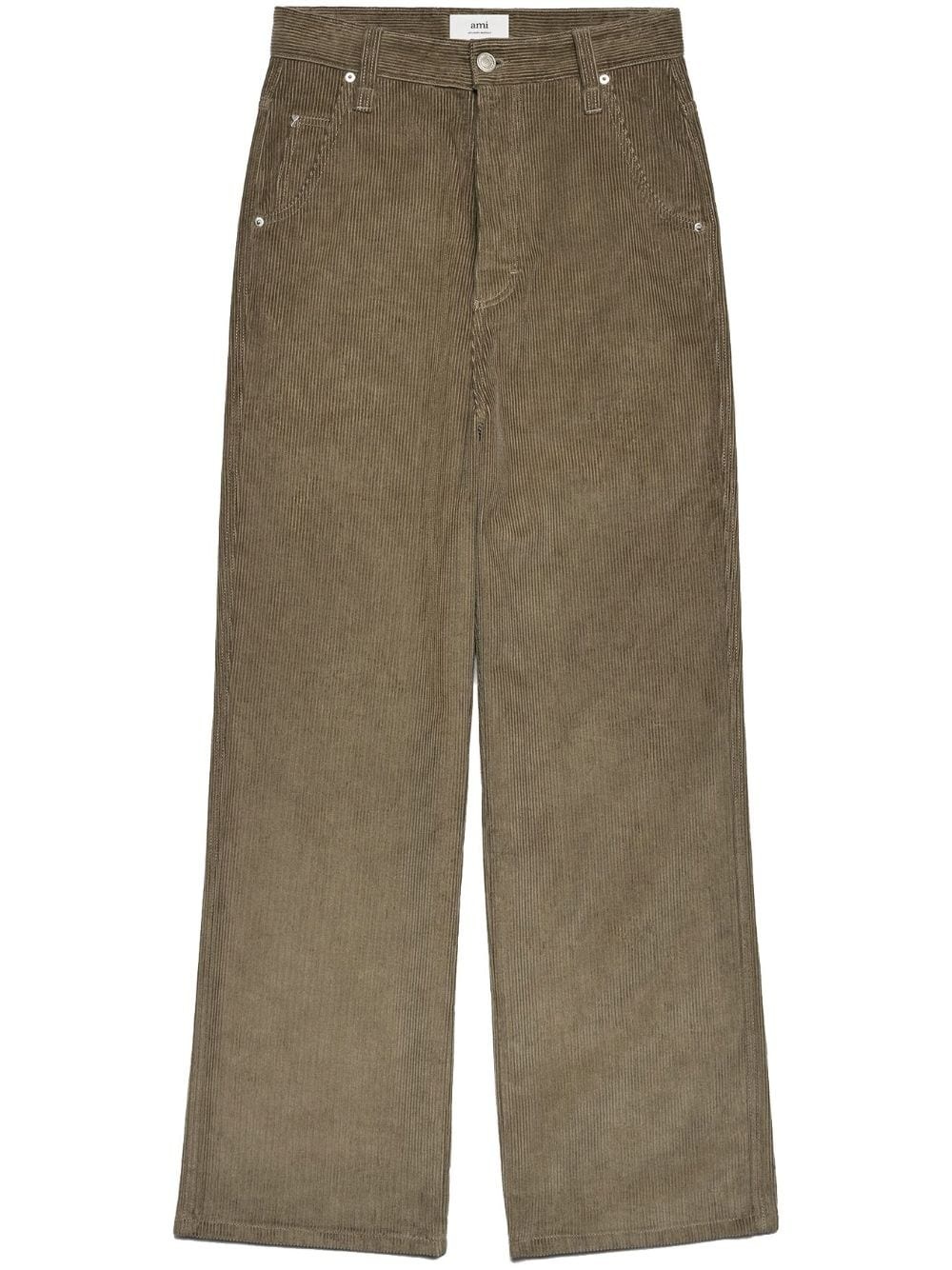 corduroy straight trousers - 1