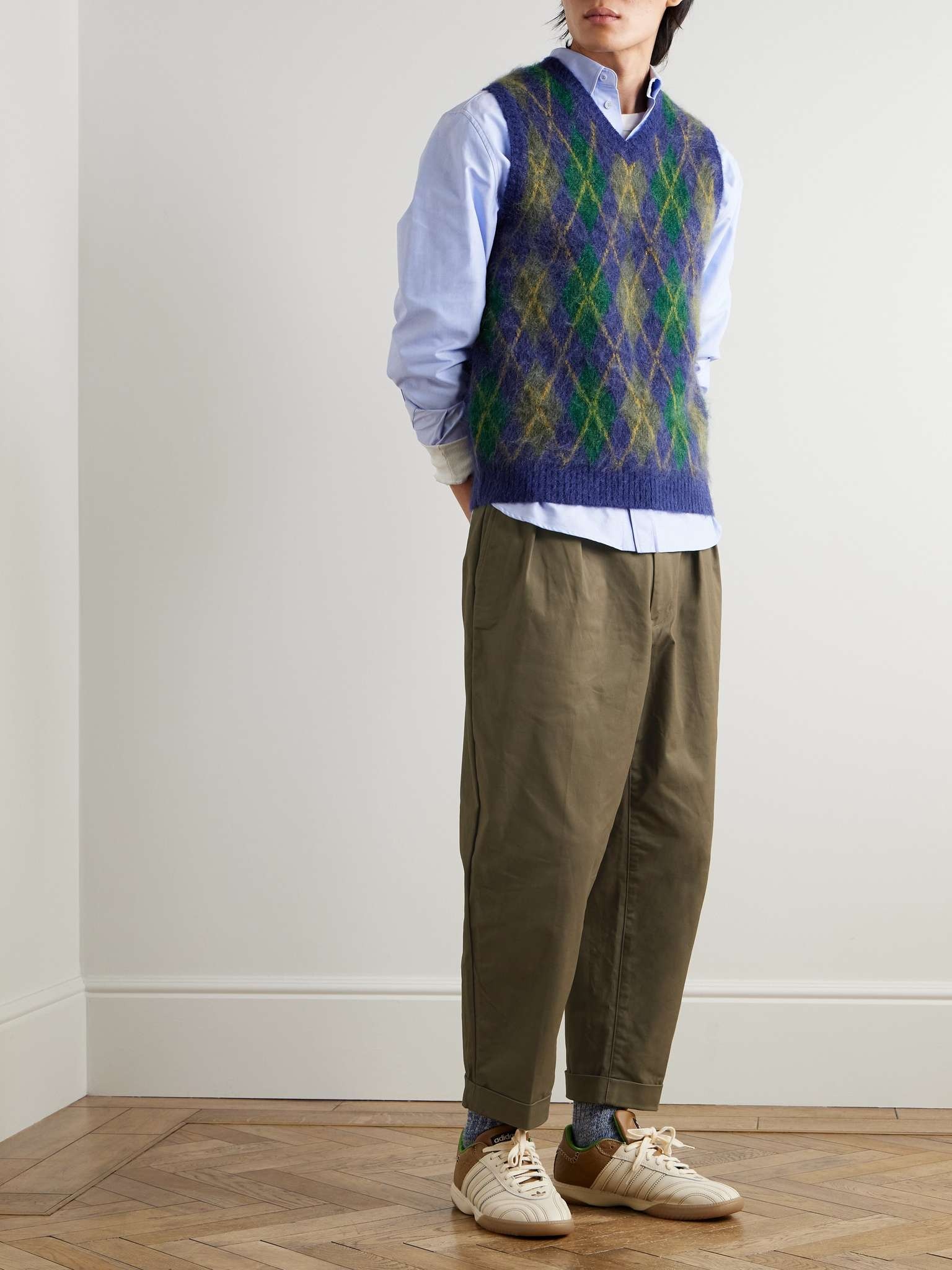Tapered Cropped Pleated Cotton-Blend Twill Trousers - 2