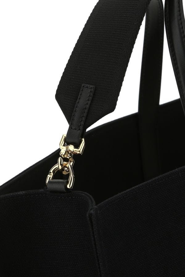 Black canvas medium G shopping bag - 5