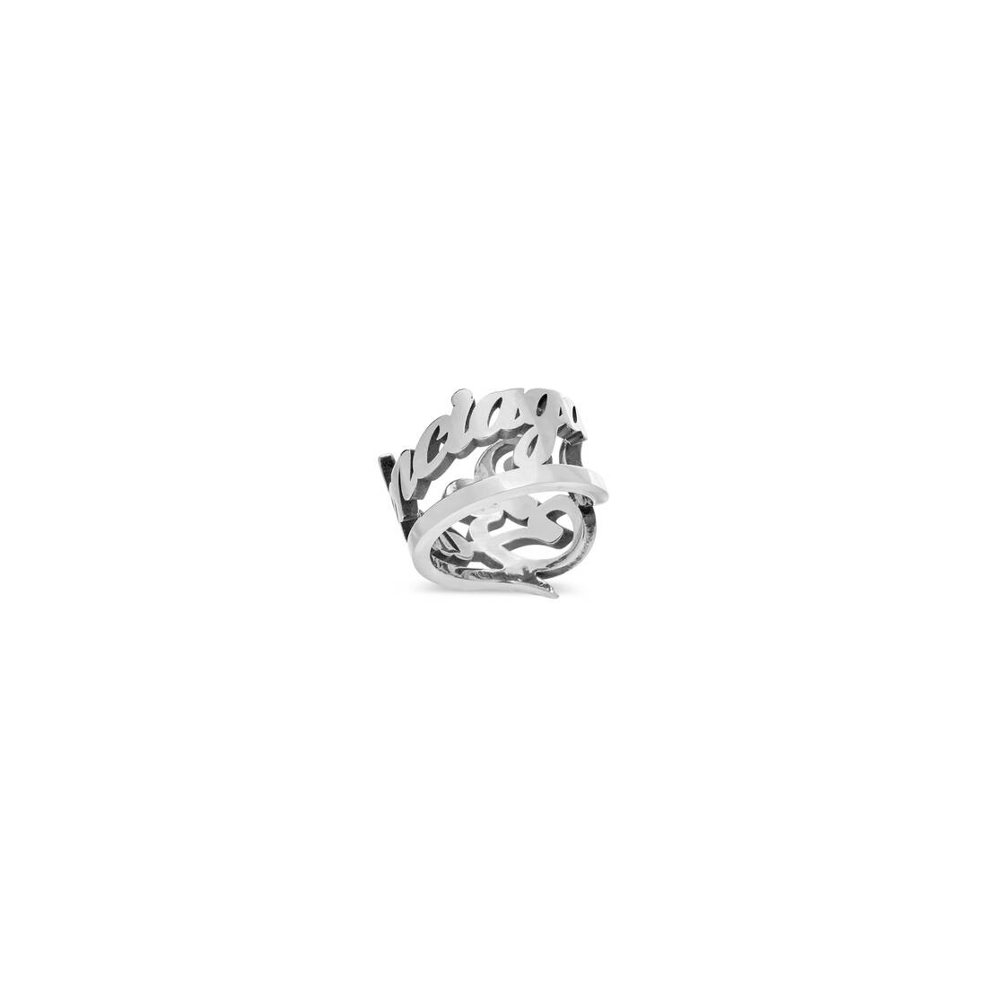 Typo Ring  in Antique Silver - 2