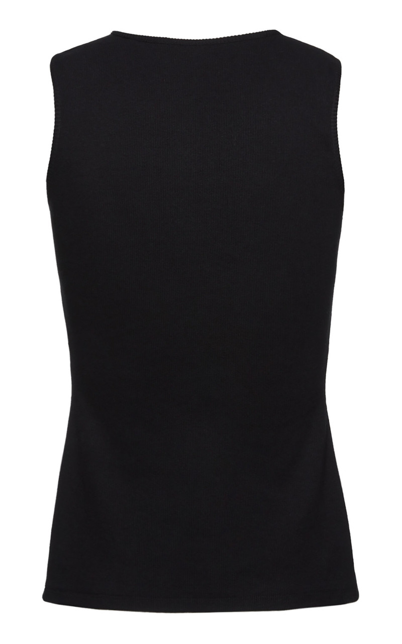 Embroidered Sleeveless Cotton Top black 3