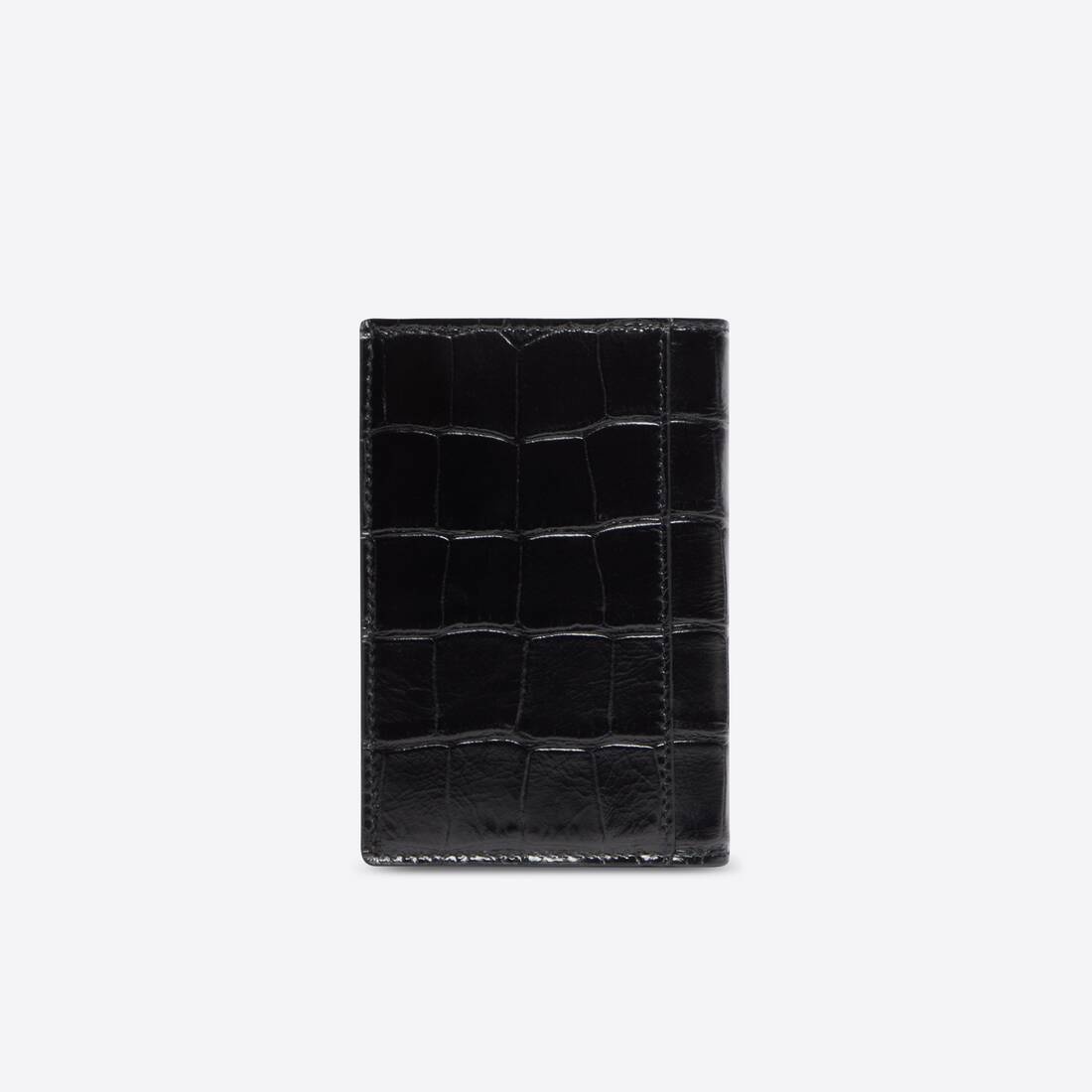 Men's Plate Vertical Compact Wallet in Black - 2