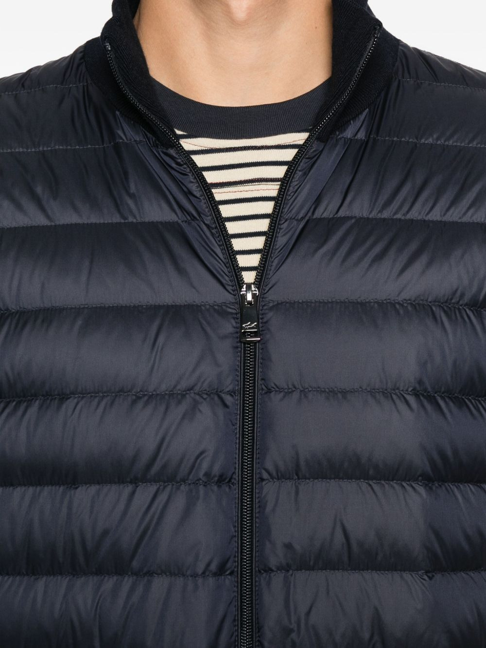 quilted wool-sleeve jacket - 5