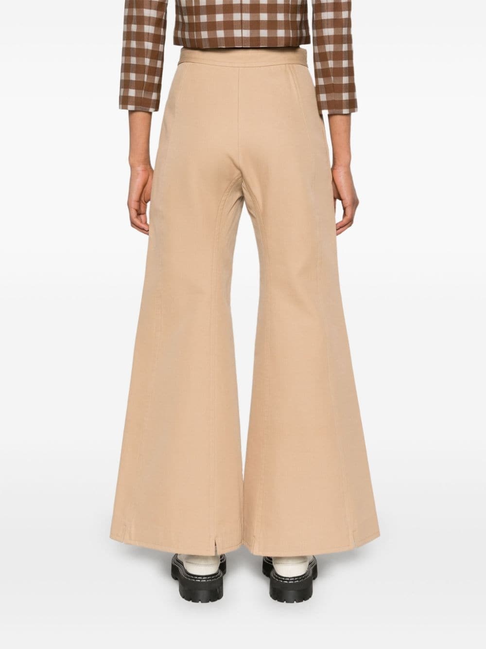 Tegola seam-detail flared trousers - 4