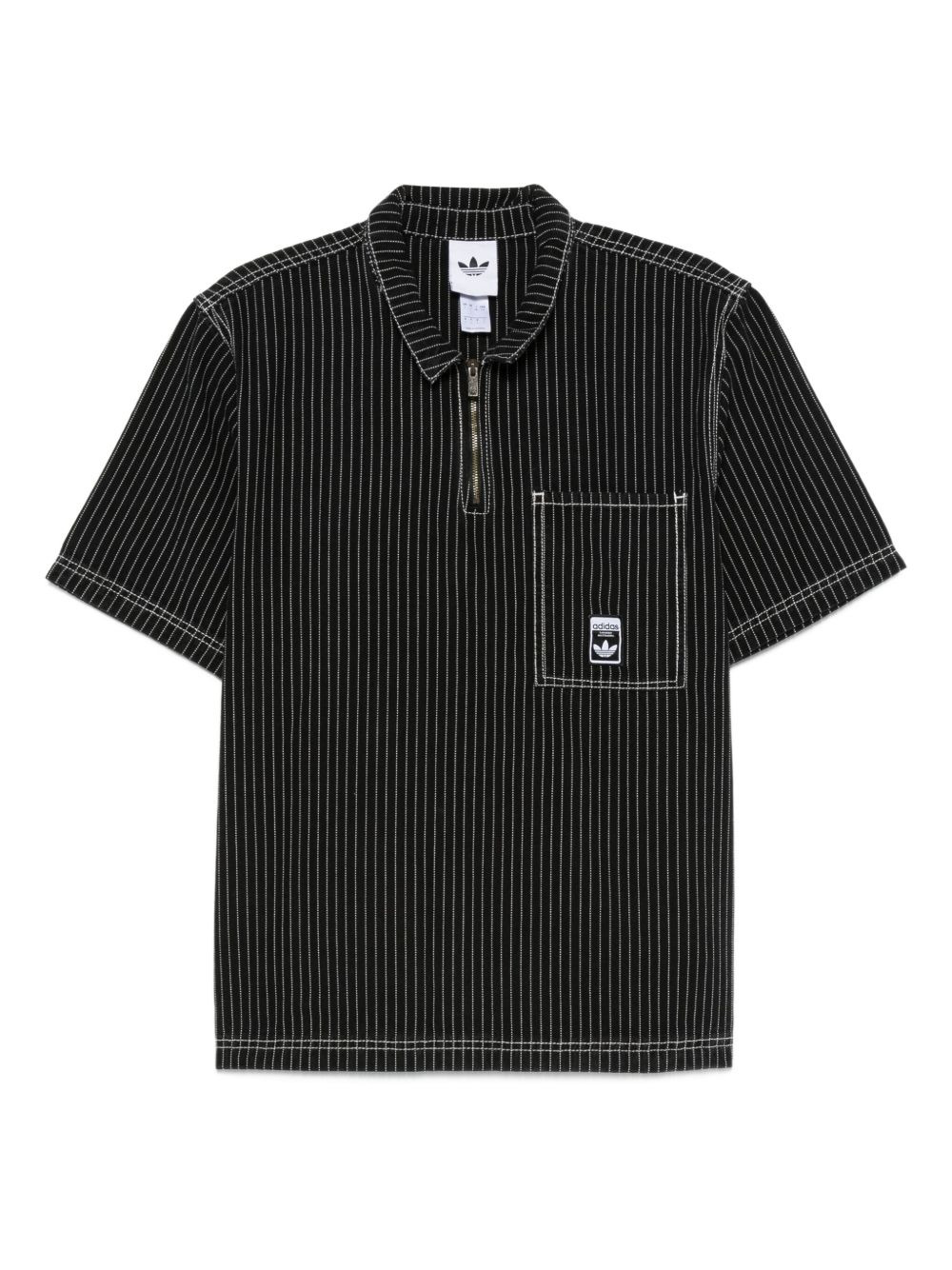striped half-zip polo shirt - 1